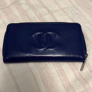 Chanel Long Patent Caviar Leather Zipped Wallet
